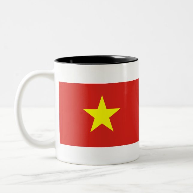 Viet Nam Flag Two-Tone Coffee Mug (Left)