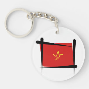 Vietnam Brush Flag Keychain