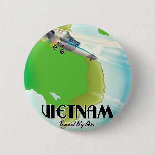 Vietnam by Air vacation print. 2 Inch Round Button
