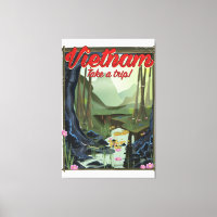 Vietnam Cave cartoon travel poster
