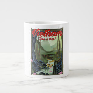 Vietnam Cave cartoon travel poster Large Coffee Mug