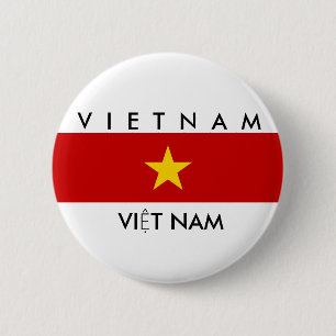vietnam country flag name text symbol 2 inch round button