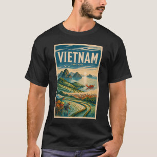 Vietnam Culture Illustration Travel Art Vintage T-Shirt