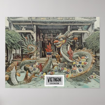 Vietnam Dragon Temple, Customizable Date  