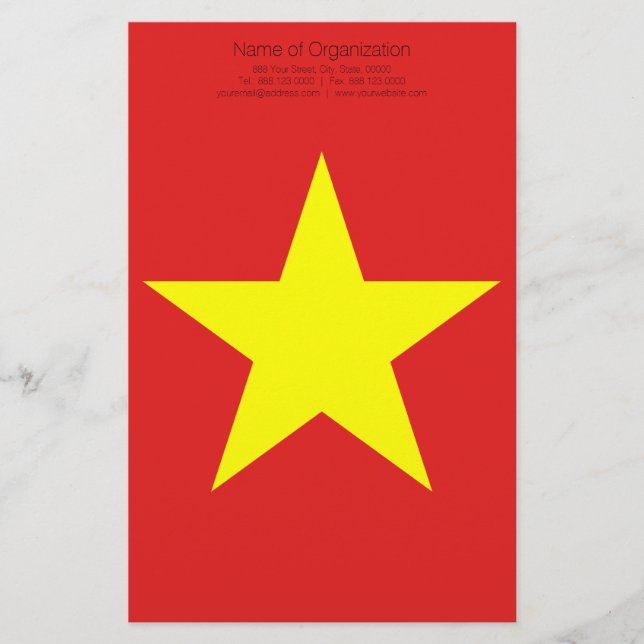 Vietnam Drapeau Yellow Star papeterie personnalisé (Devant)