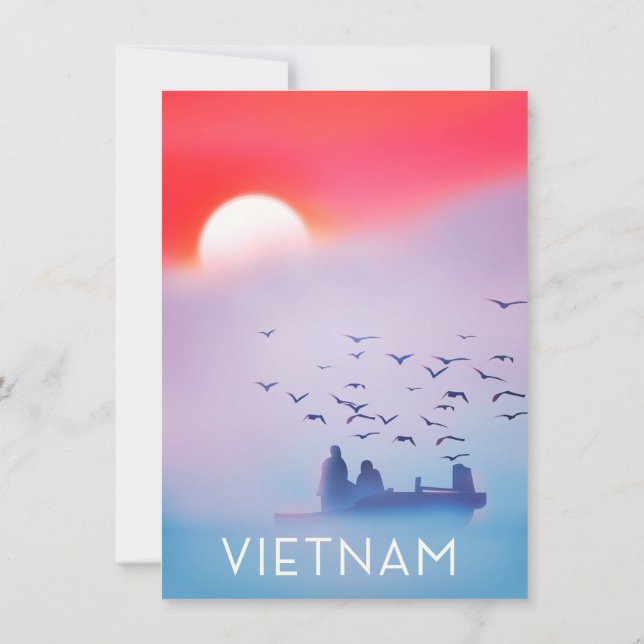 Vietnam evening sun Vacation poster Invitation (Back)