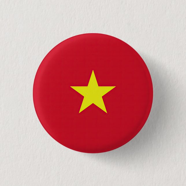 Vietnam flag 1 inch round button (Front)