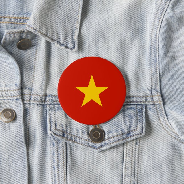 Vietnam flag 3 inch round button (In Situ)