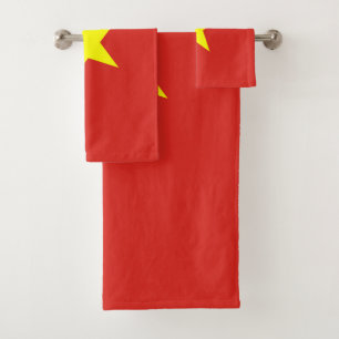 Vietnam flag bath towel set