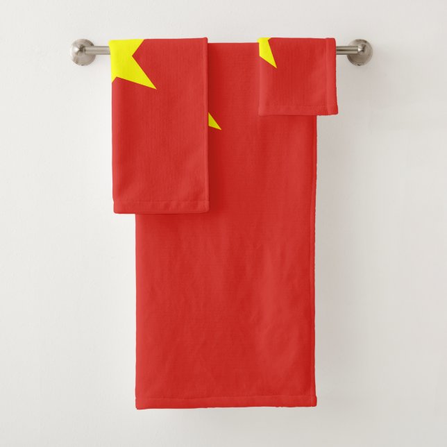 Vietnam flag bath towel set (Insitu)