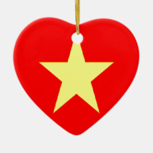 vietnam flag ceramic ornament