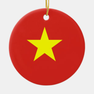 Vietnam flag ceramic ornament