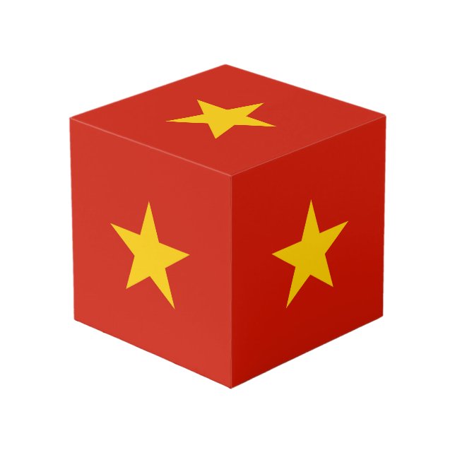 Vietnam flag cube (Front Angled)