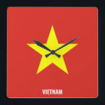 Vietnam Flag Dazzling Patriotic Square Wall Clock<br><div class="desc">Iran Flag Dazzling Patriotic Square Wall Clock in the colours and the elements of the Iran national flag covering the front of the clock. National flag colours are complemented with the text "Iran" on the bottom. Text is fully customizable using "Customize it!" feature. Feel free to change it, remove it...</div>