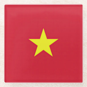 Vietnam flag glass coaster