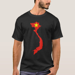 Vietnam flag in Vietnam outline  Vietnam T-Shirt