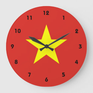 vietnam flag large clock