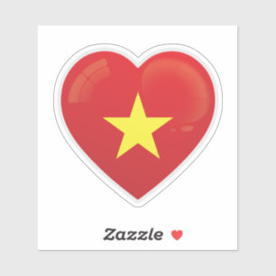 Vietnam Flag Love Icon Sticker