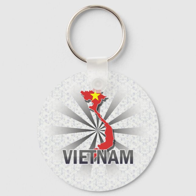 Vietnam Flag Map 2.0 Keychain (Front)
