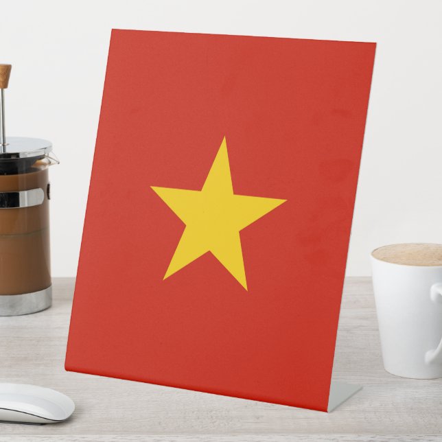 Vietnam flag pedestal sign (In SItu)