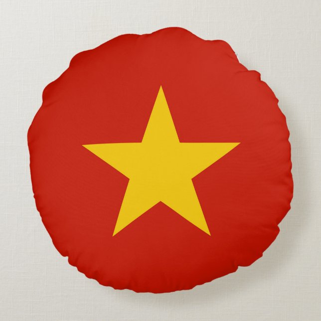 Vietnam flag round pillow (Back)