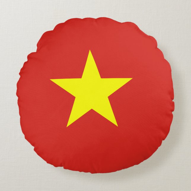Vietnam flag round pillow (Front)