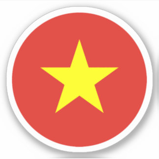 Vietnam Flag Round Sticker