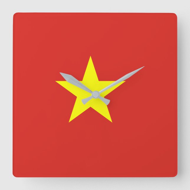 Vietnam flag square wall clock (Front)