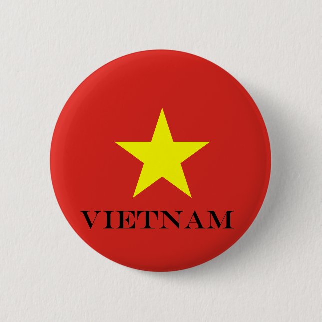 Vietnam flag Vietnamese star 2 Inch Round Button (Front)