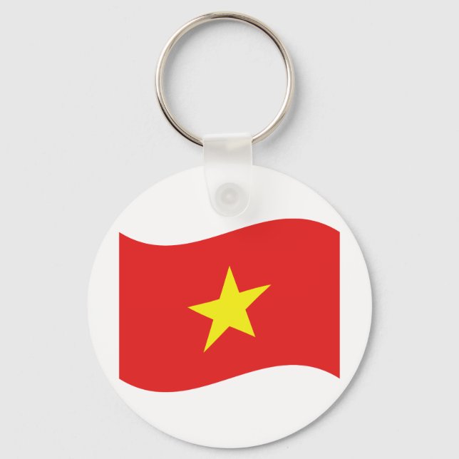 Vietnam Flag Wave Keychain (Front)
