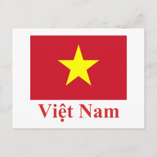 Vietnam Flag with Name in Vietnamese Postcard