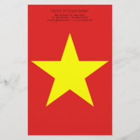 Vietnam Flag Yellow Star personalized Stationery