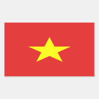 Vietnam Flag Yellow Star Rectangular Sticker