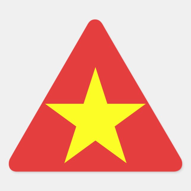 Vietnam Flag Yellow Star Triangle Sticker (Front)