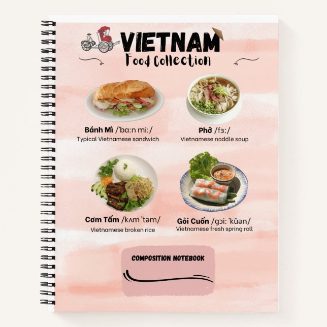 Vietnam Food Tour Composition Carnet (Devant)