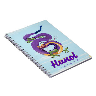 Vietnam Hanoi vintage dragon travel poster Notebook