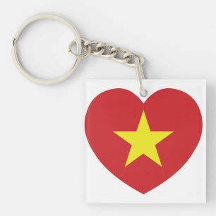 Vietnam Heart Flag Keychain