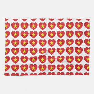 Vietnam Heart Flag Kitchen Towel