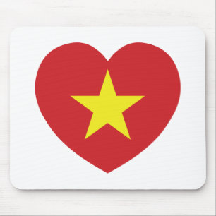 Vietnam Heart Flag Mouse Pad
