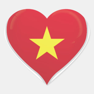 Vietnam love flag pride heart sticker