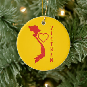 Vietnam Map Ceramic Ornament