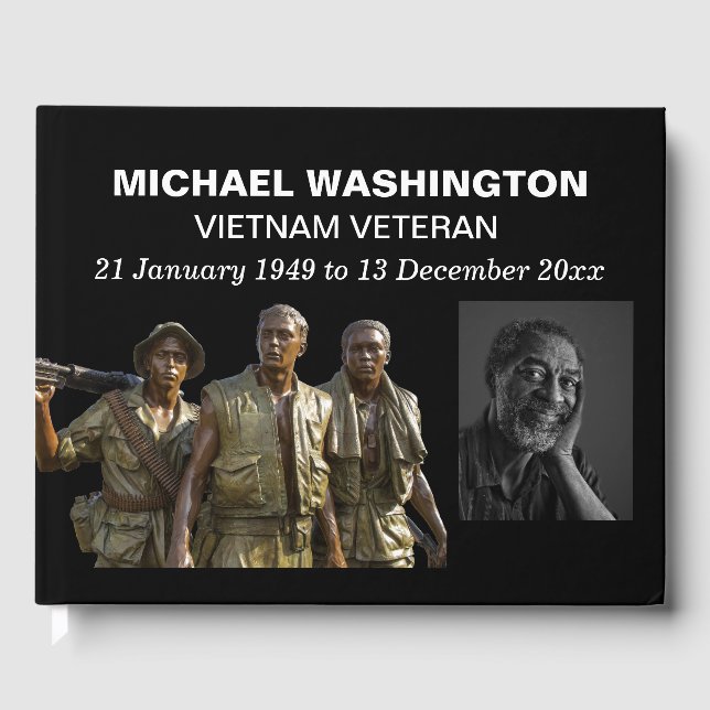  Vietnam Memorial Statue with Photo  Guest Book (Front)