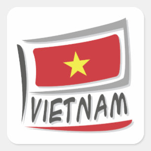 Vietnam  Pride X Flag Square Sticker