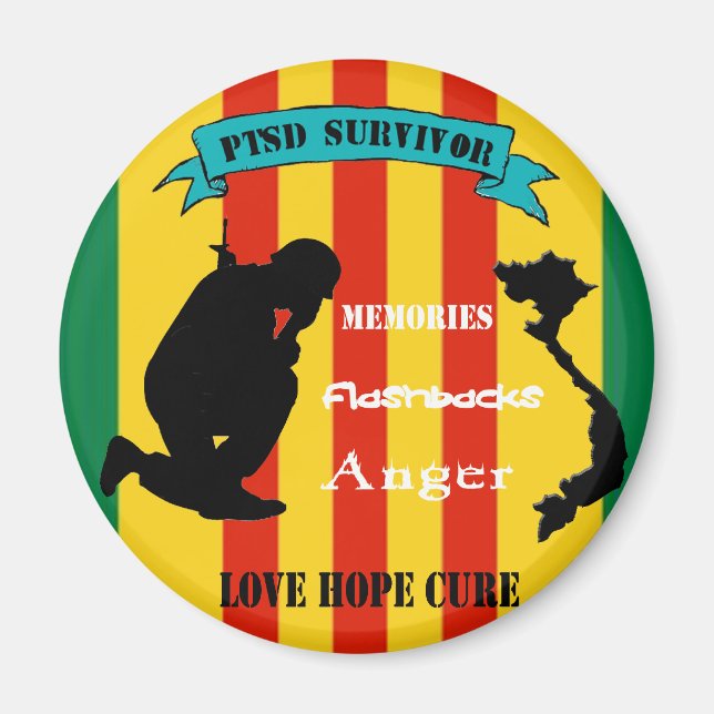 Vietnam PTSD Survivor Magnet (Devant)