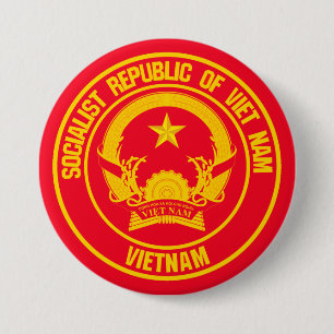 Vietnam Round Emblem 3 Inch Round Button