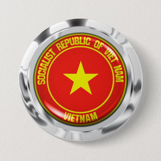 Vietnam Round Emblem 3 Inch Round Button (Front)