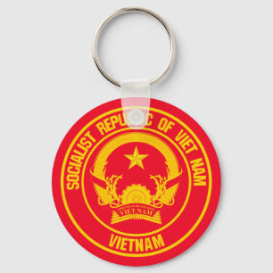 Vietnam Round Emblem Keychain