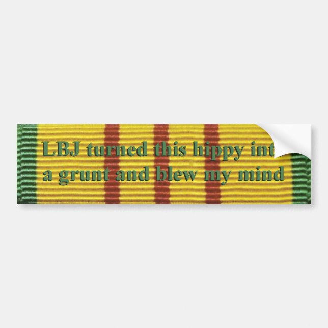 Vietnam service hippy bumper sticker (Front)