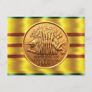 Vietnam service medal post card