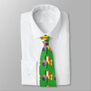 Vietnam (South) USA Ireland Shamrock Flag Tie